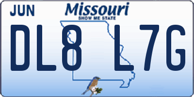 MO license plate DL8L7G