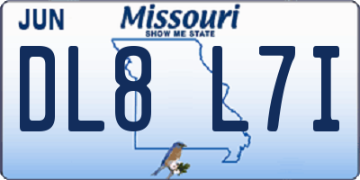 MO license plate DL8L7I