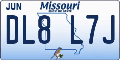 MO license plate DL8L7J