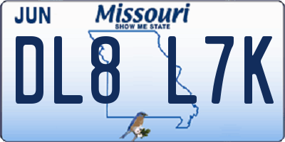 MO license plate DL8L7K