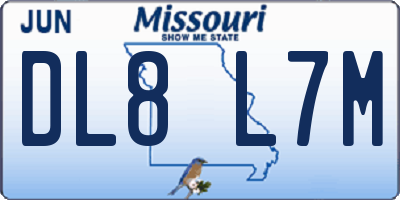 MO license plate DL8L7M