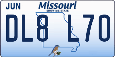 MO license plate DL8L7O