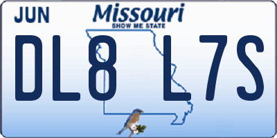 MO license plate DL8L7S