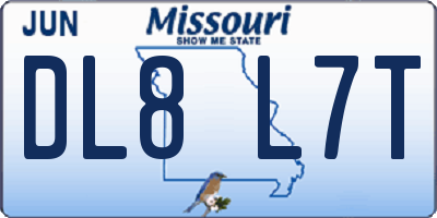 MO license plate DL8L7T