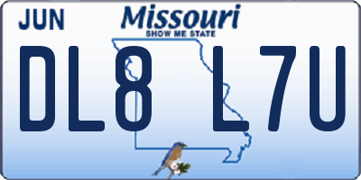 MO license plate DL8L7U