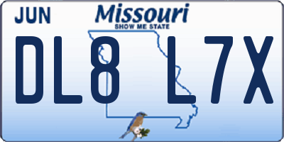 MO license plate DL8L7X