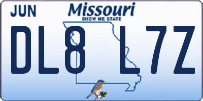 MO license plate DL8L7Z