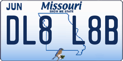 MO license plate DL8L8B