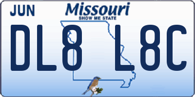 MO license plate DL8L8C