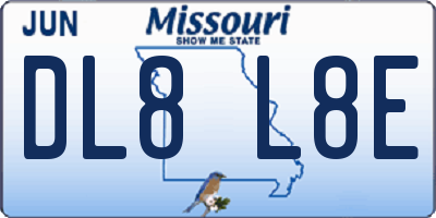 MO license plate DL8L8E