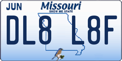 MO license plate DL8L8F