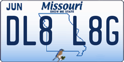 MO license plate DL8L8G