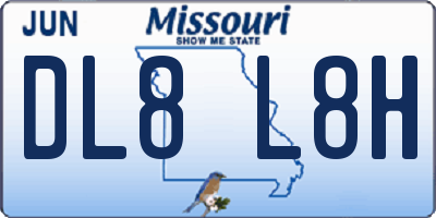 MO license plate DL8L8H
