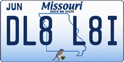 MO license plate DL8L8I