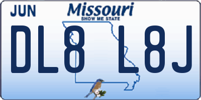 MO license plate DL8L8J