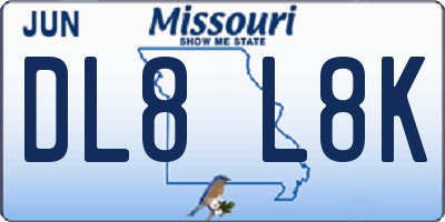 MO license plate DL8L8K