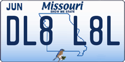 MO license plate DL8L8L