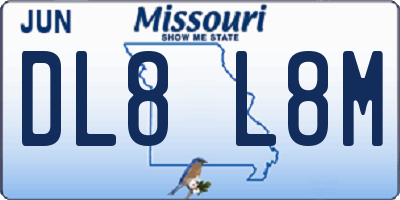 MO license plate DL8L8M