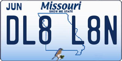 MO license plate DL8L8N