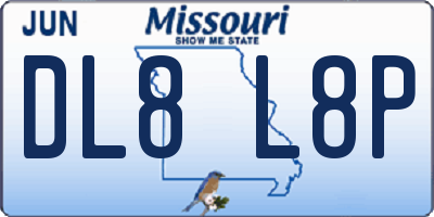 MO license plate DL8L8P