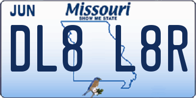 MO license plate DL8L8R