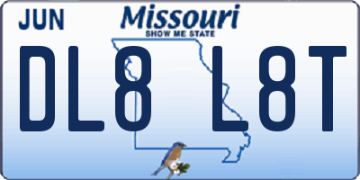 MO license plate DL8L8T