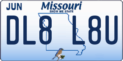 MO license plate DL8L8U