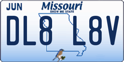 MO license plate DL8L8V