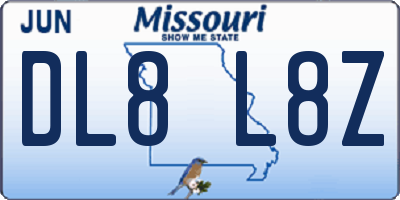 MO license plate DL8L8Z