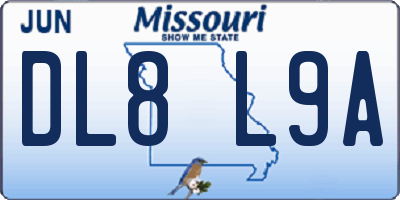 MO license plate DL8L9A