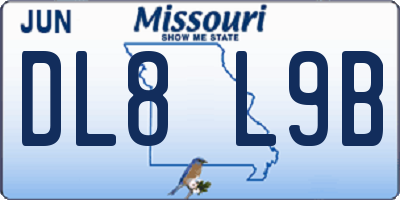MO license plate DL8L9B