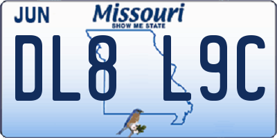 MO license plate DL8L9C