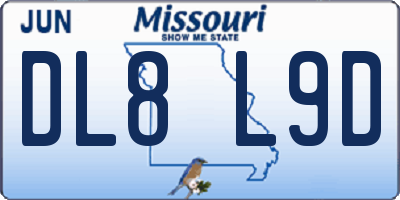 MO license plate DL8L9D
