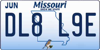 MO license plate DL8L9E