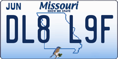 MO license plate DL8L9F