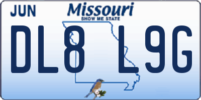 MO license plate DL8L9G