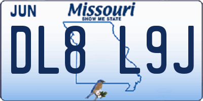 MO license plate DL8L9J