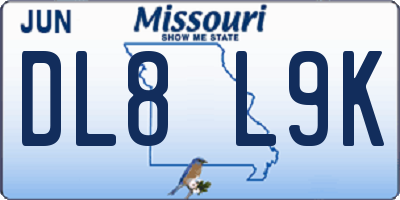 MO license plate DL8L9K