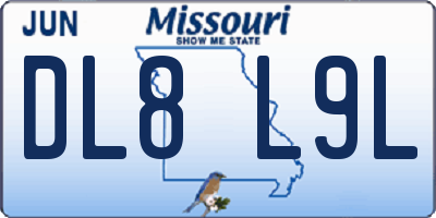 MO license plate DL8L9L