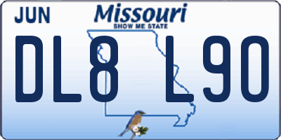 MO license plate DL8L9O
