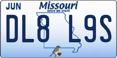 MO license plate DL8L9S