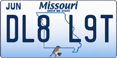 MO license plate DL8L9T