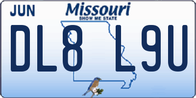 MO license plate DL8L9U