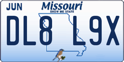 MO license plate DL8L9X