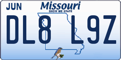MO license plate DL8L9Z