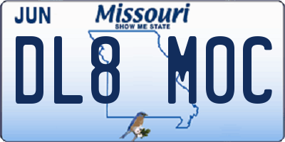 MO license plate DL8M0C