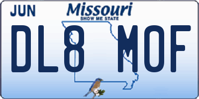 MO license plate DL8M0F