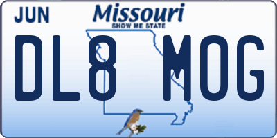 MO license plate DL8M0G