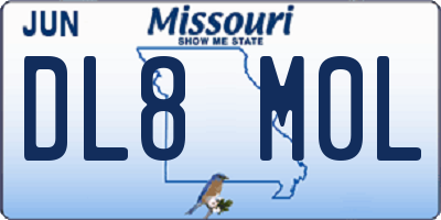 MO license plate DL8M0L