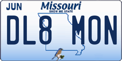 MO license plate DL8M0N